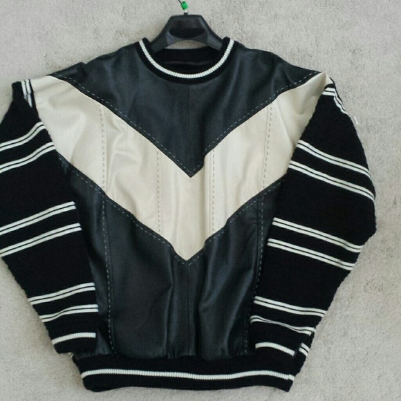 Bagazio Leather Front Knit Sweater 